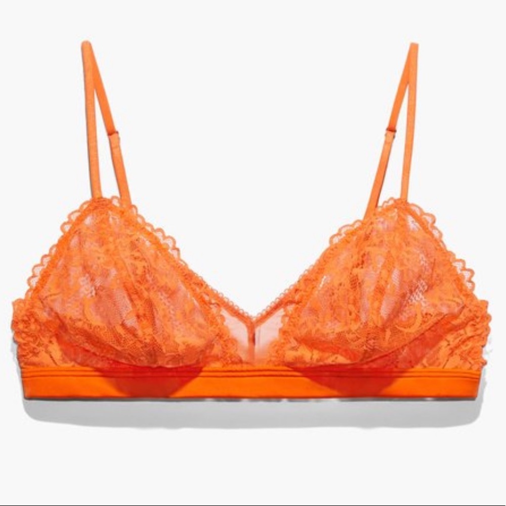 🆕SAVAGE X FENTY Orange Lace Bralette - Size: S
